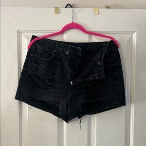 American Eagle Outfitters Black Distressed Jean Shorts